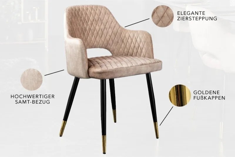 Set de 2 scaune elegante Paris greige