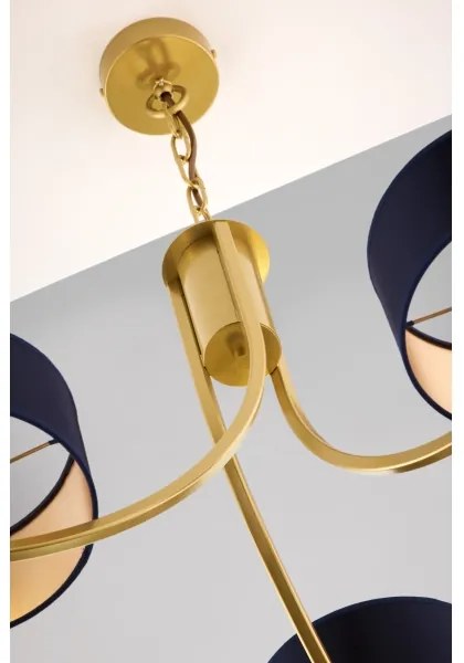 Jupiter 2093 - Lustra ARTHUR, suspendată pe lanț, 3xE27/15W/230V, albastru/auriu