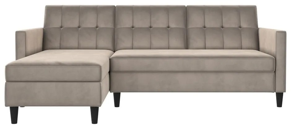 Colțar bej cu tapițerie din catifea Hartford – Støraa