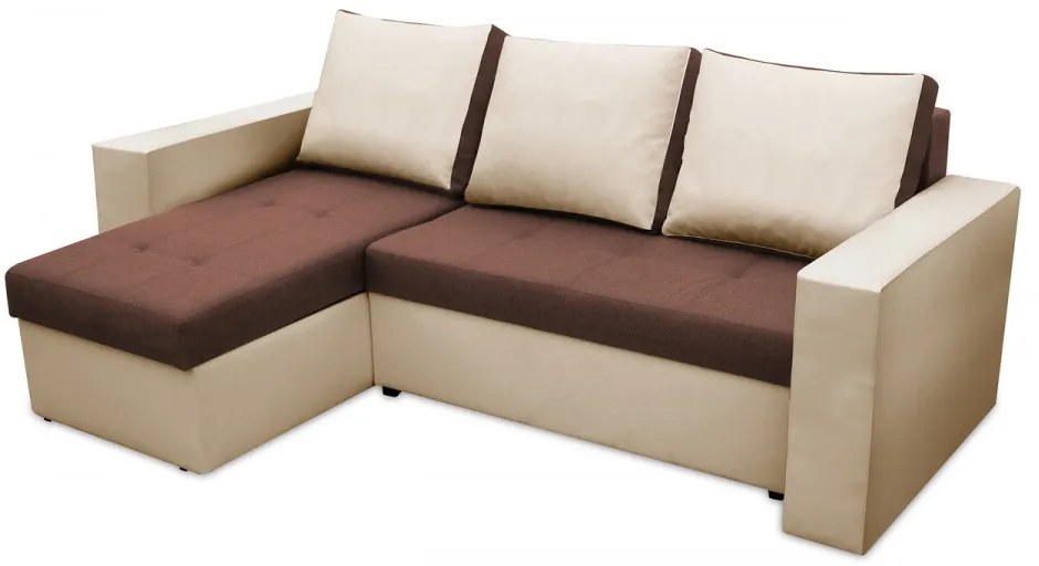 Coltar extensibil Toledo, 226x145x79 cm, 2 lazi depozitare, Reversibil, Bej/Maro