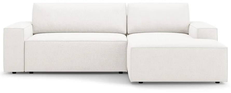 Colțar alb extensibil cu tapițerie din țesătură bouclé (cu colț pe partea dreaptă) Jodie – Micadoni Home