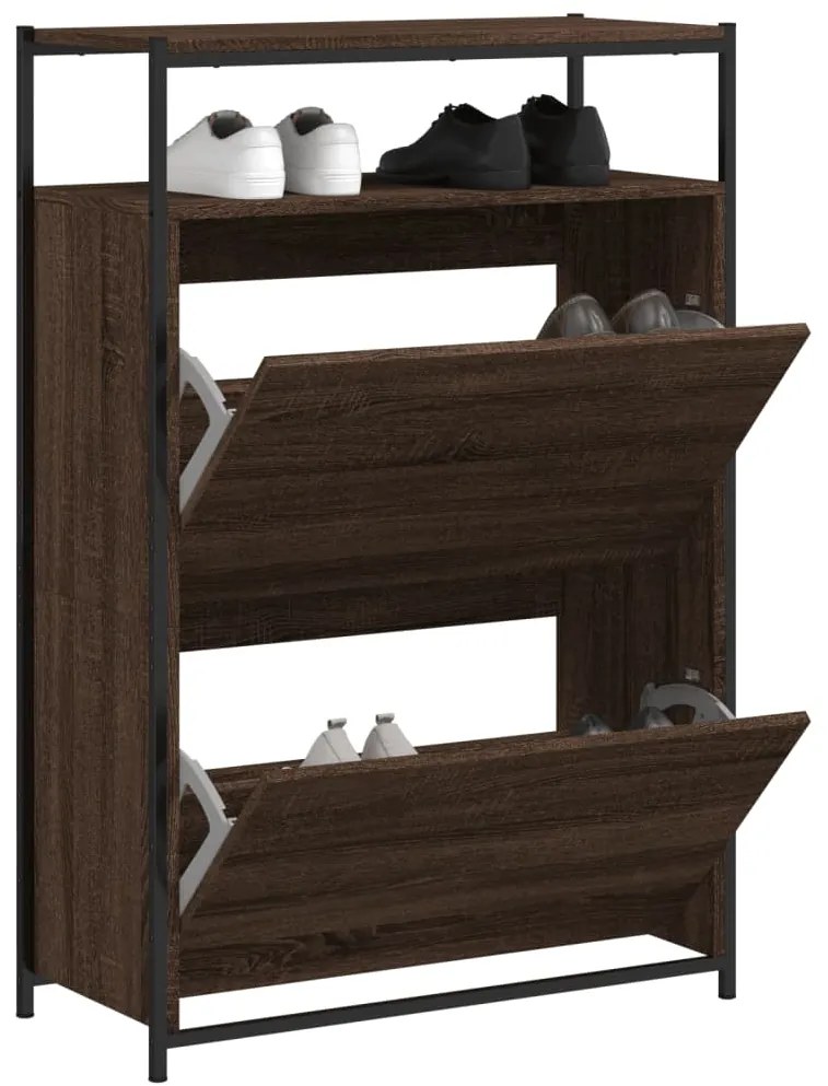 vidaXL Pantofar, stejar maro, 75x34x112 cm, lemn compozit