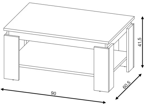 Masă de cafea LUNO gri beton/antracit