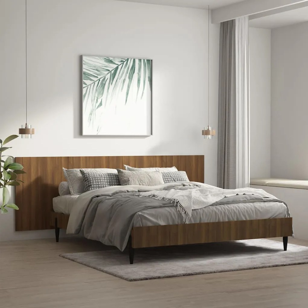 vidaXL Tăblie pat de perete, stejar maro, 240x1,5x80 cm, lemn compozit