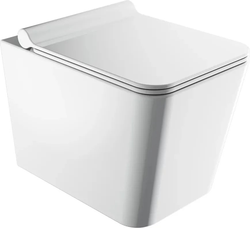 Vas WC suspendat rimless cu capac softclose Omnires Boston alb