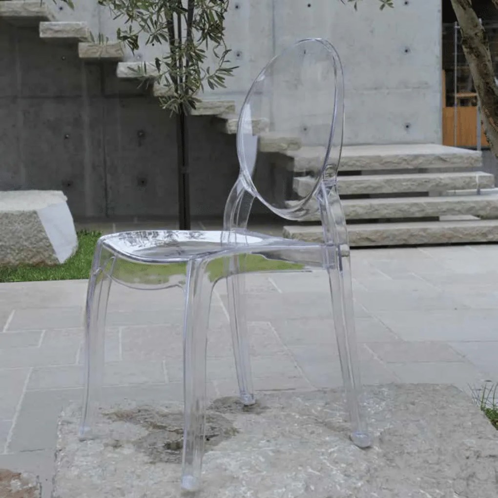SCAUN TRANSPARENT OVALO-HORECA-