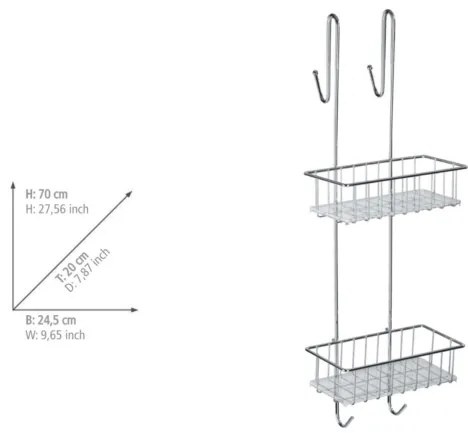 WENKO 22213100 - Suport ALDO 24,5x70 cm inox/argintiu