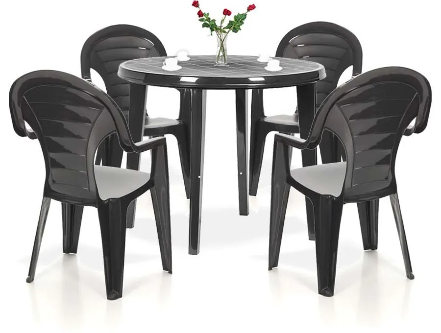 Set mobilier de grădină Lisbon 4+1, grafit