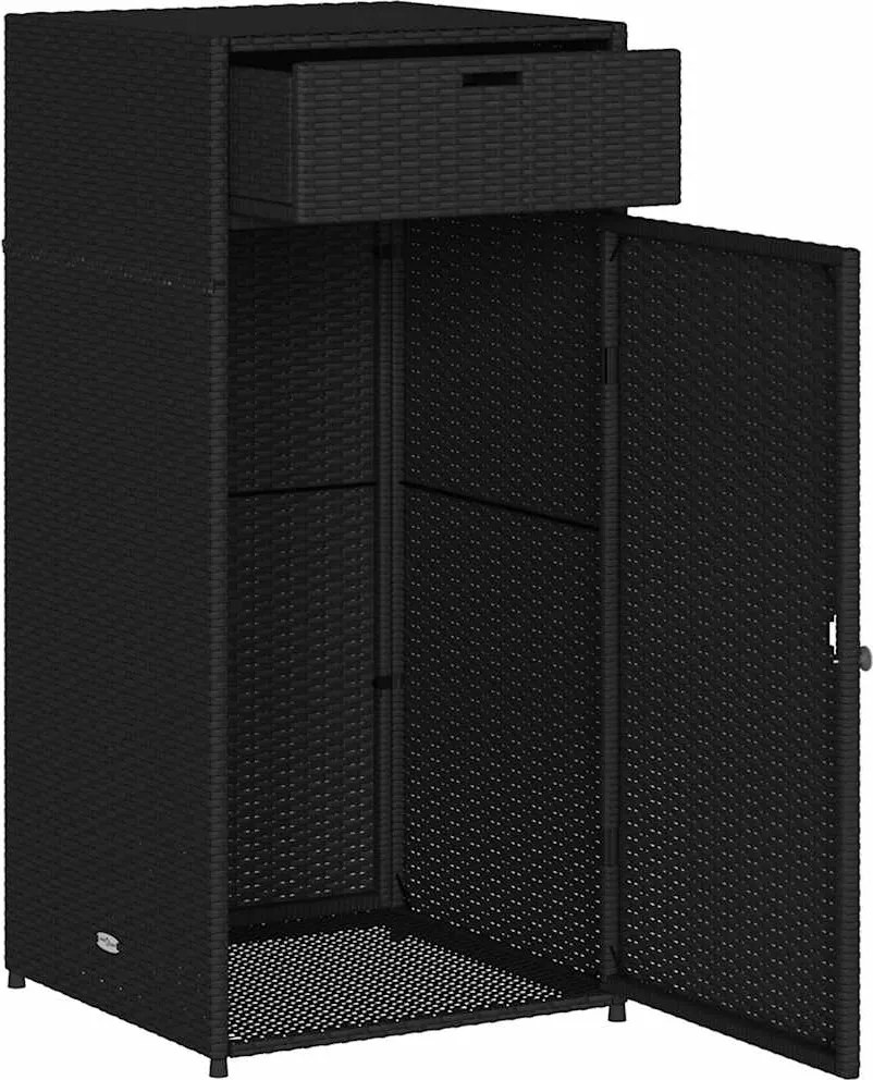 vidaXL Dulap depozitare de grădină, negru, 55x55x111 cm, poliratan