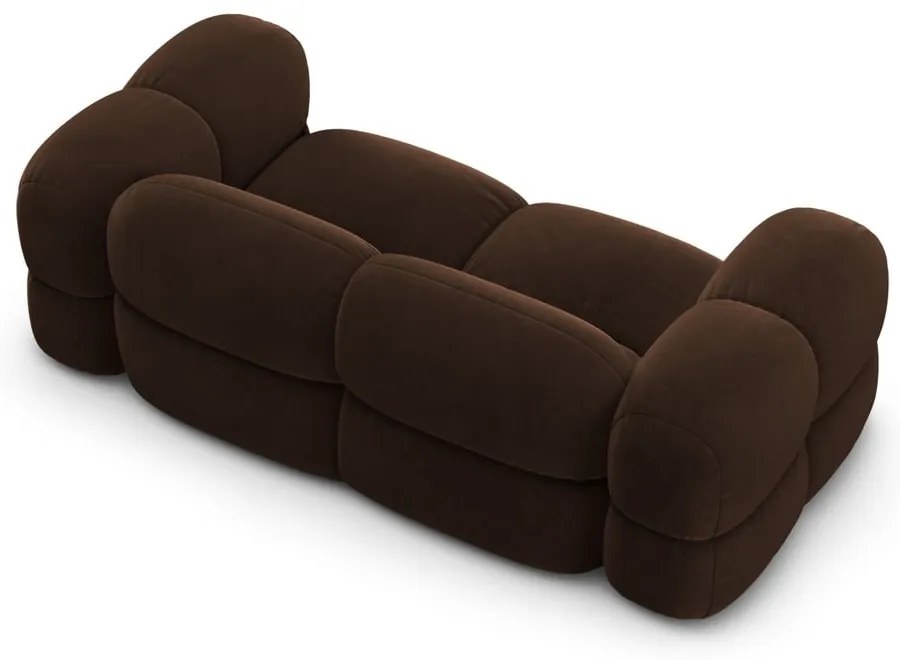 Canapea maro închis cu tapițerie din catifea 210 cm Loretto – Cosmopolitan Design