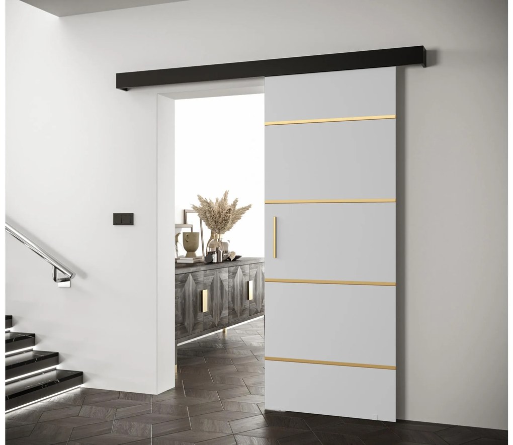 Uși culisante 70 cm Slavdro 4 (alb mat + negru mat). 1108748