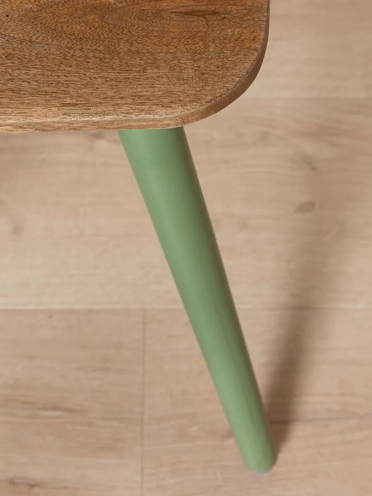 Scaun verde salvie din lemn de mango, "Paulin"