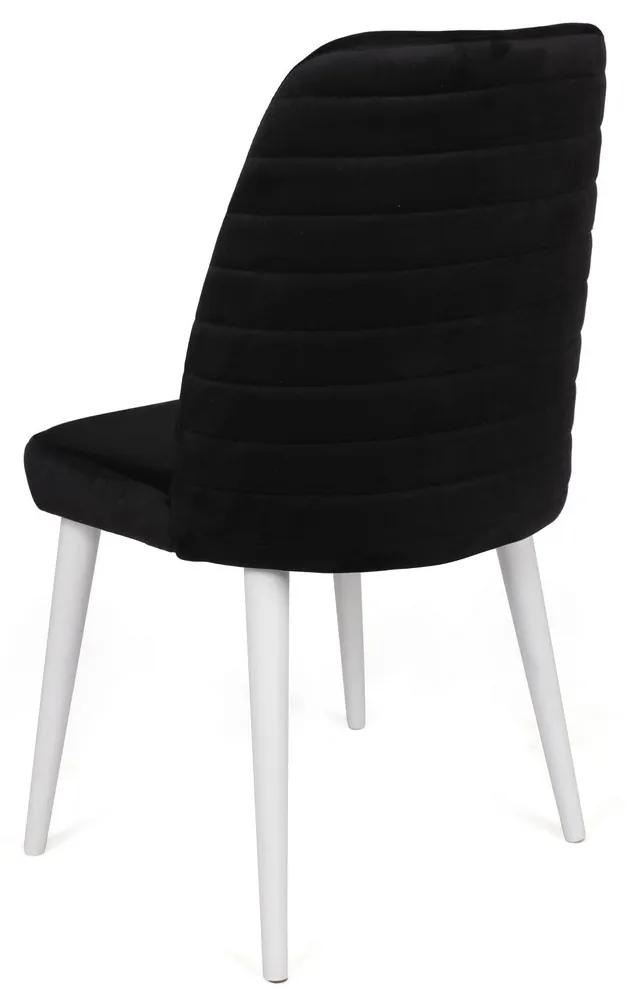 Set 2 scaune haaus Tutku, Negru/Alb, textil, picioare metalice