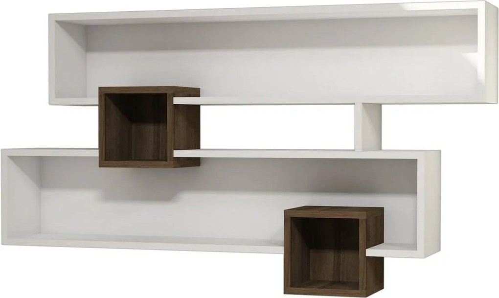 Raft KAREN, alb/nuc, PAL melaminat, 120x22x75 cm
