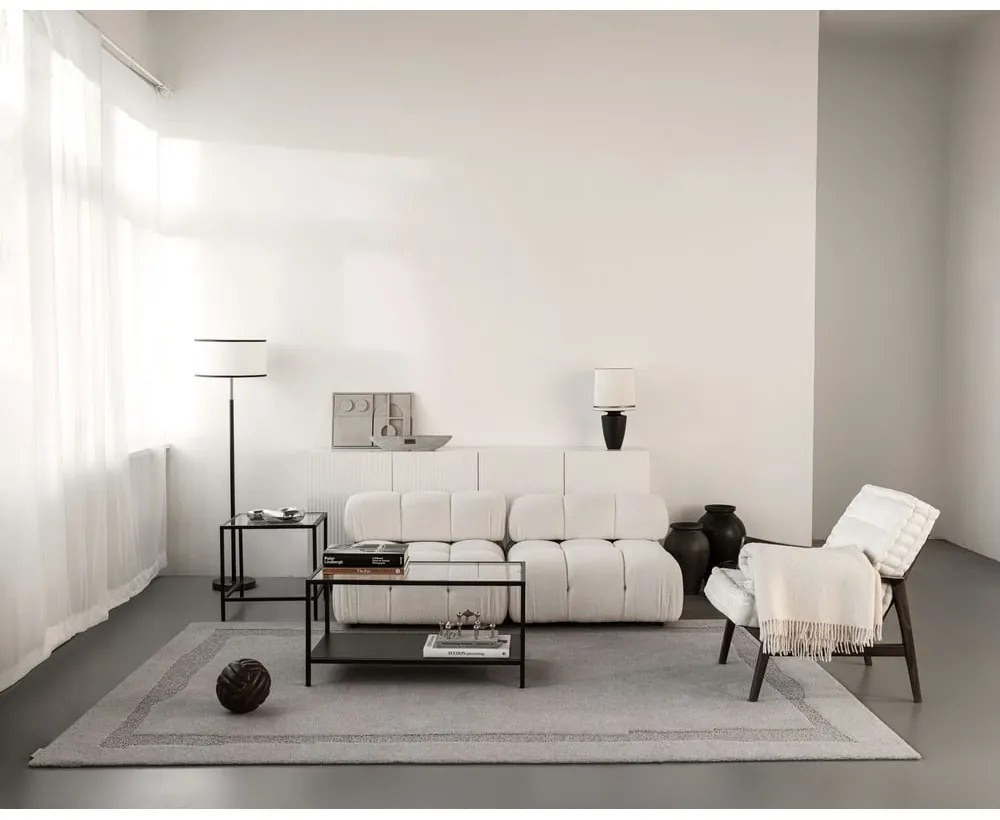 Covor gri din lână 160x230 cm Morphic Rocca – Agnella