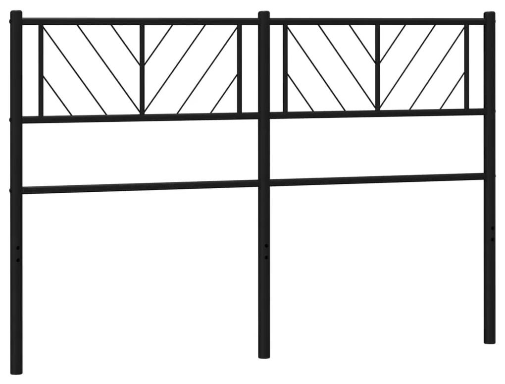 372210 vidaXL Tăblie de pat metalică, negru, 120 cm