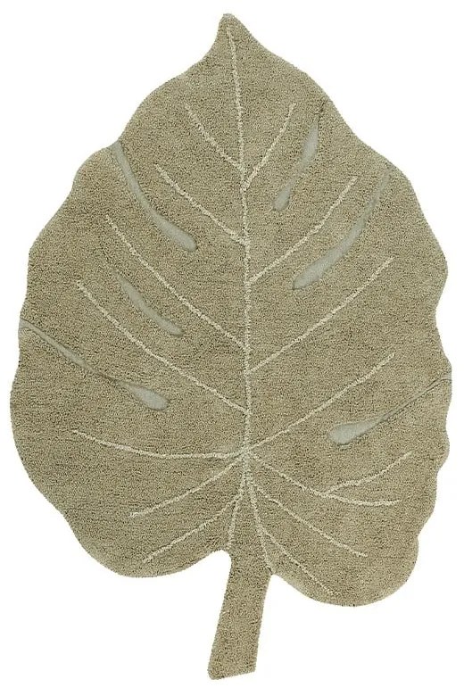 Covor pentru copii kaki lavabil/țesut manual din bumbac 120x180 cm Monstera Olive – Lorena Canals