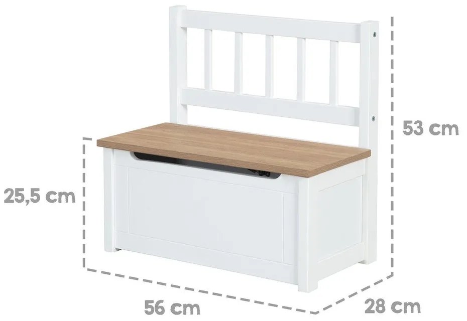 Bancă de copii albă Woody – Roba