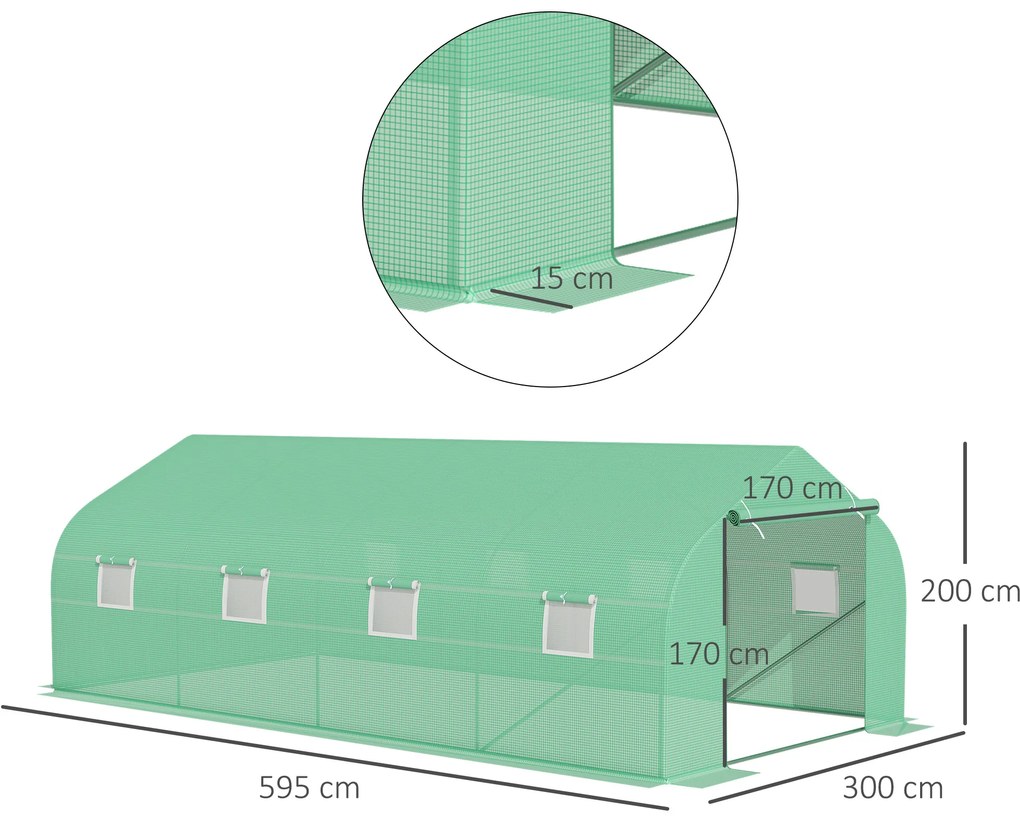 Outsunny Sera Gradina Verde Pentru Legume 6x3x2 | Aosom Romania