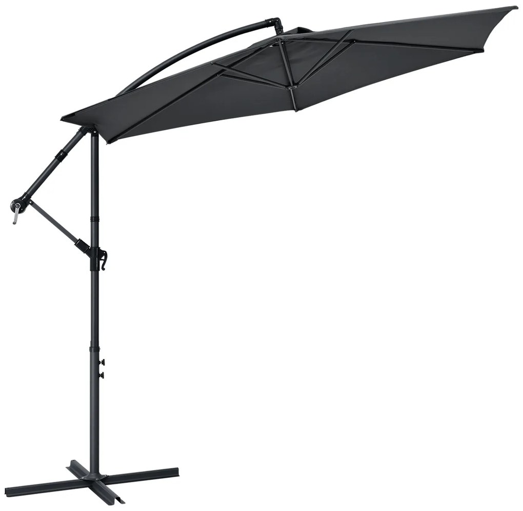 Juskys Umbrelă de soare Brazilia 3,5 m - gri închis