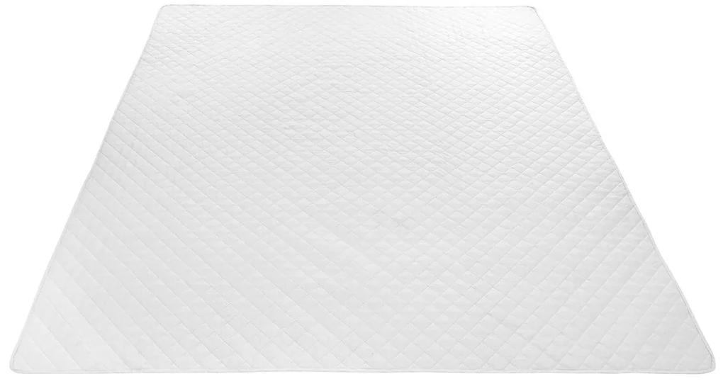 Protectie saltea cu elastic, microfibra matlasata, 90x200 cm, alb, 00001