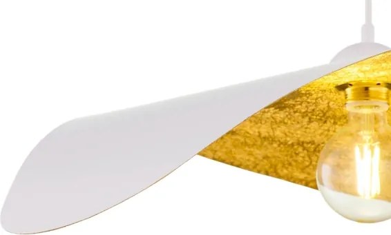 Lustră cu cablu LEAF 1xE27/15W/230V alb/auriu