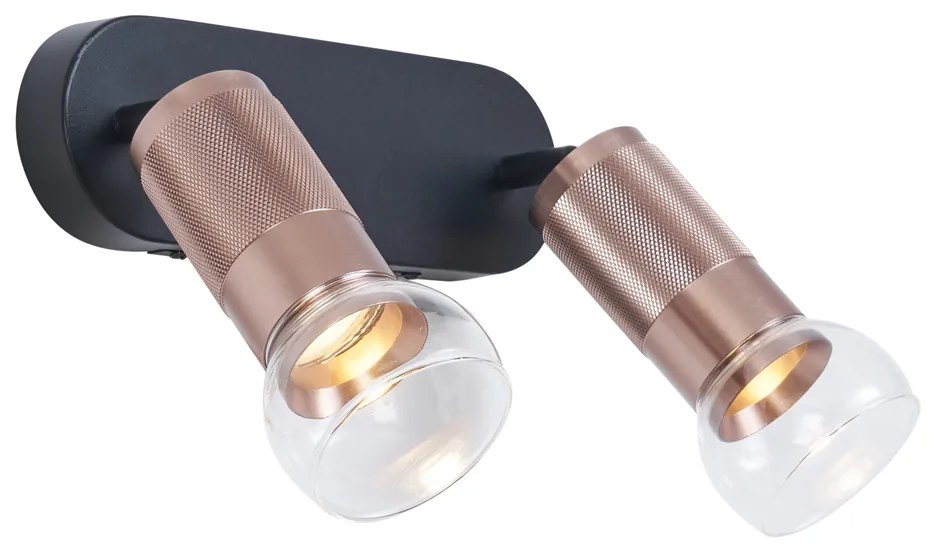 Spot rotund de plafon bronz închis cu 2 lumini reglabil - Veerle
