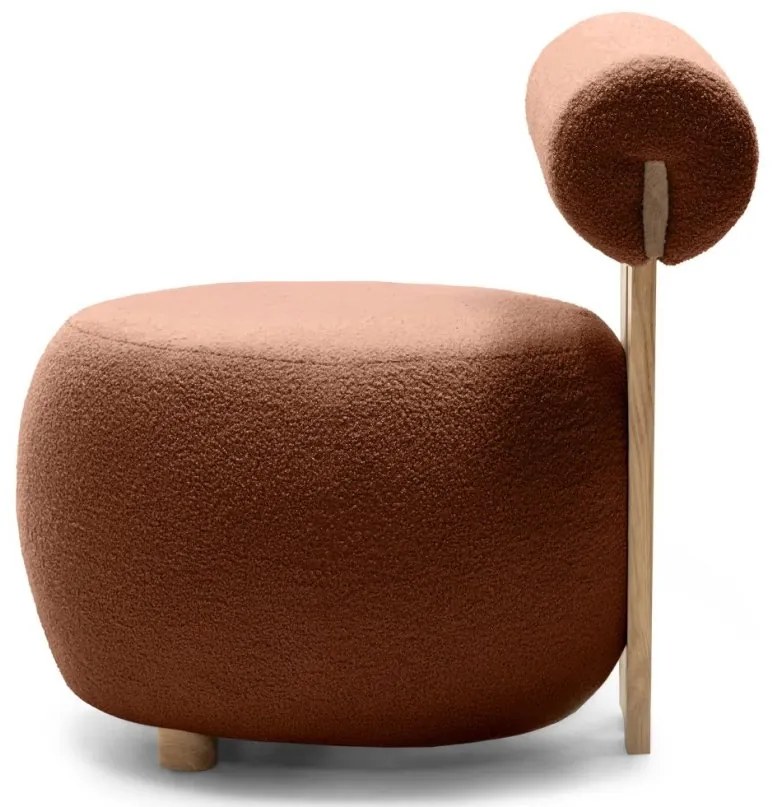 Fotoliu design maro HANNA, stejar