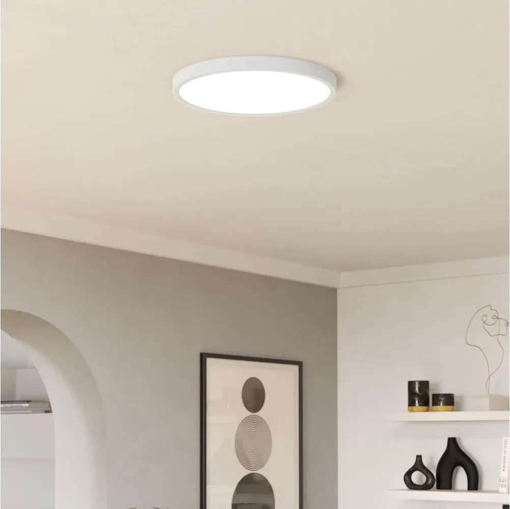 Eglo 901726 - Plafonieră LED RGBW FUEVA-Z pentru baie, dimabilă, 17,5 W, 230 V, 38,9 cm, IP44, alb