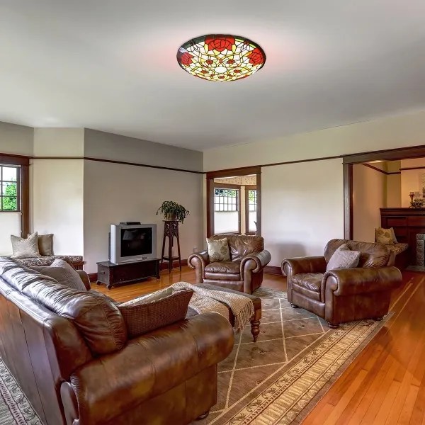 Brilagi - Plafonieră Tiffany cu vitralii GARLAN, 2xE27/60W/230V