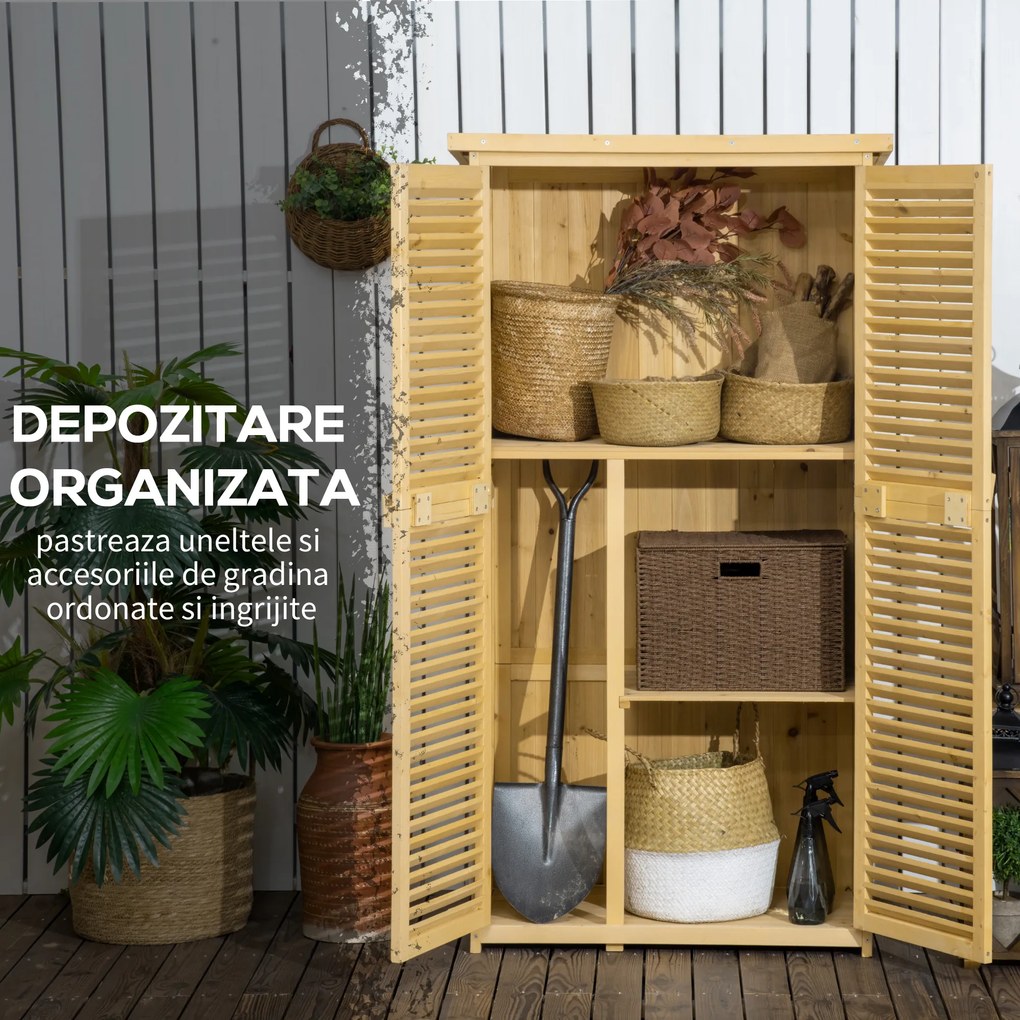 Magazie pentru exterior Outsunny, 87x46.5x160 cm | Aosom Romania