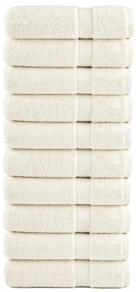 vidaXL Prosoape de mâini premium SOLUND 10 buc. crem 50x100cm 600 gsm