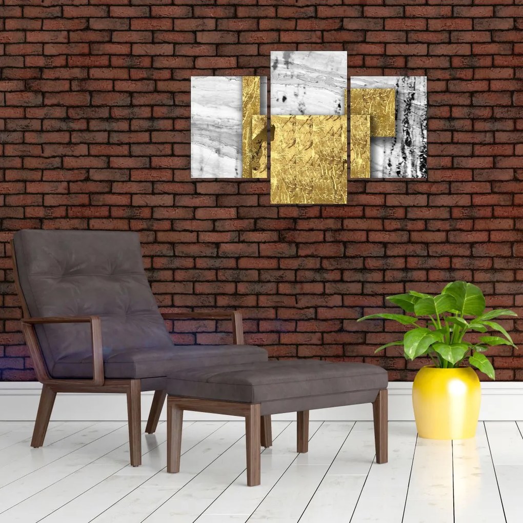 Tablou - Pătrate de aur N⁰1 (90x60 cm)