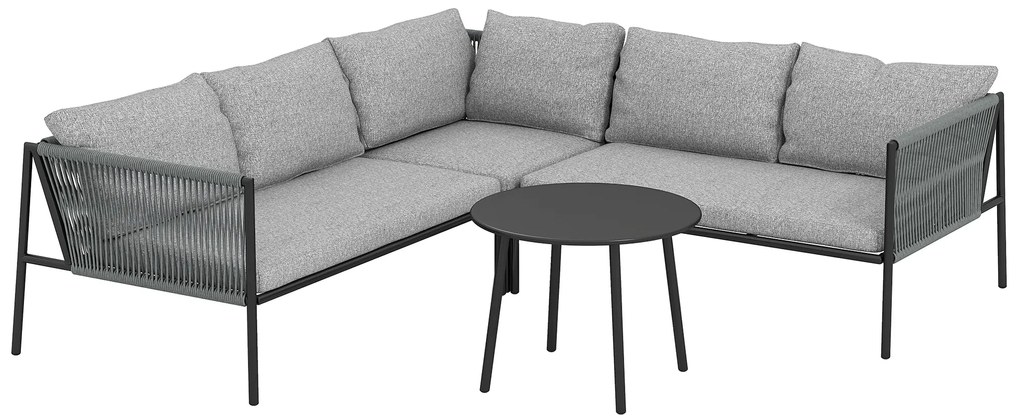 Outsunny Set Grădină Modular 5 Locuri Gri Închis | Aosom Romania
