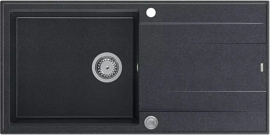 Chiuveta compozit incastrata Quadron Unique Evan 146 XL negru diamant - inox 100x50 cm