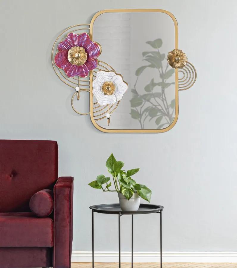 Oglindă decorativa multicolora din metal / sticla, 73 x 9,5 x 63 cm, Lovis Mauro Ferreti