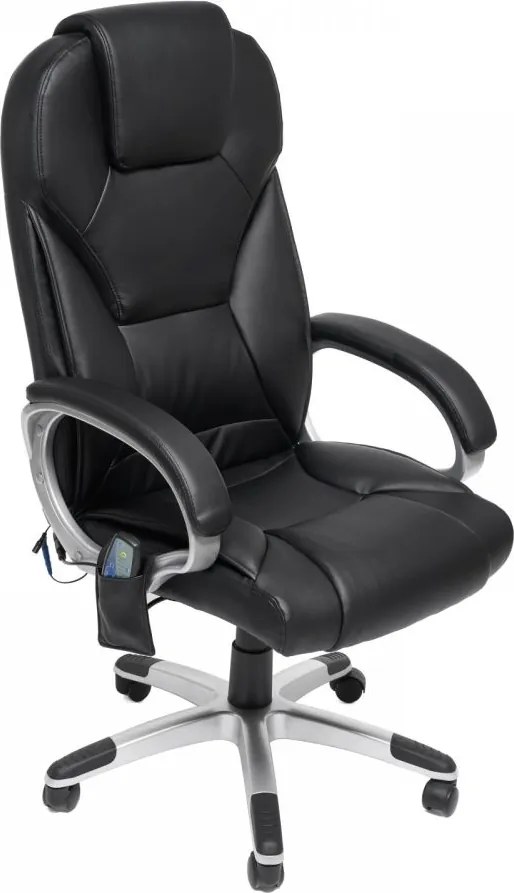 Scaun directorial cu Masaj, telecomanda, PU, Negru