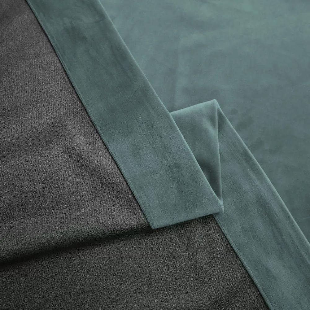 Set draperie din catifea blackout cu rejansa din bumbac tip fagure, Madison, densitate 700 g/ml, Morning Blue, 2 buc