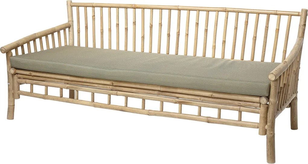 Canapea de exterior din bambus natur cu pernă inclusă, „Sole”
