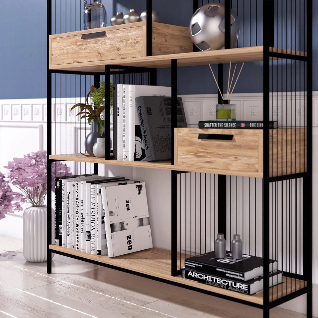 Biblioteca Sultan, 4 Rafturi Larg, Maro, 120 x 180 x 30 cm