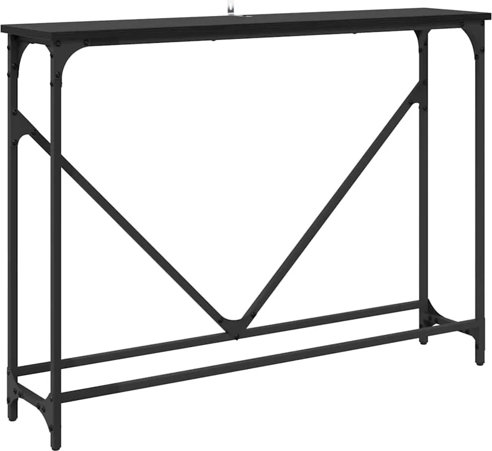 vidaXL Masă de consolă Stejar Negru 102 x 23 x 75 cm Lemn compozit