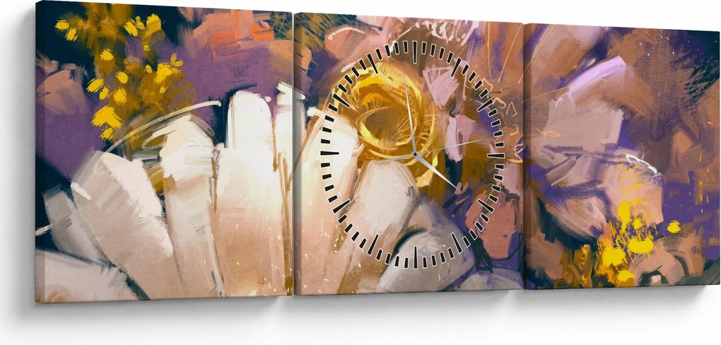 Tablou - Flori (cu ceas) (90x30 cm)