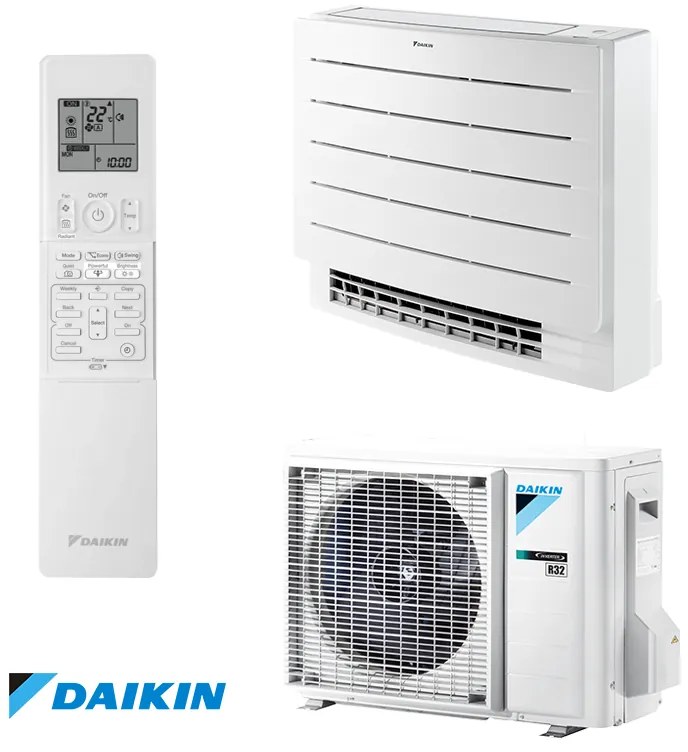 Aparat de aer conditionat pentru podea Daikin Perfera FVXM35B + RXM35A9, 12 000 BTU, 28 m², A++/A++, R-32, Alb