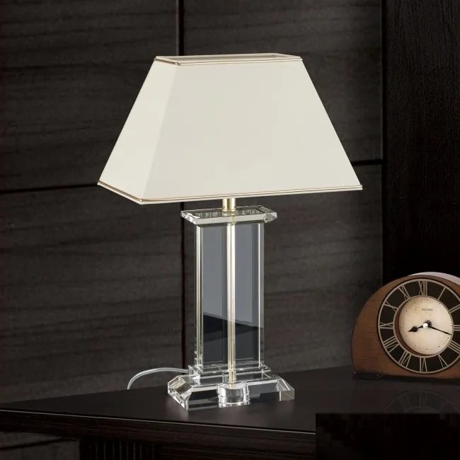 Veioza, lampa de masa design LUX VERONIQUE, auriu/ abajur crem