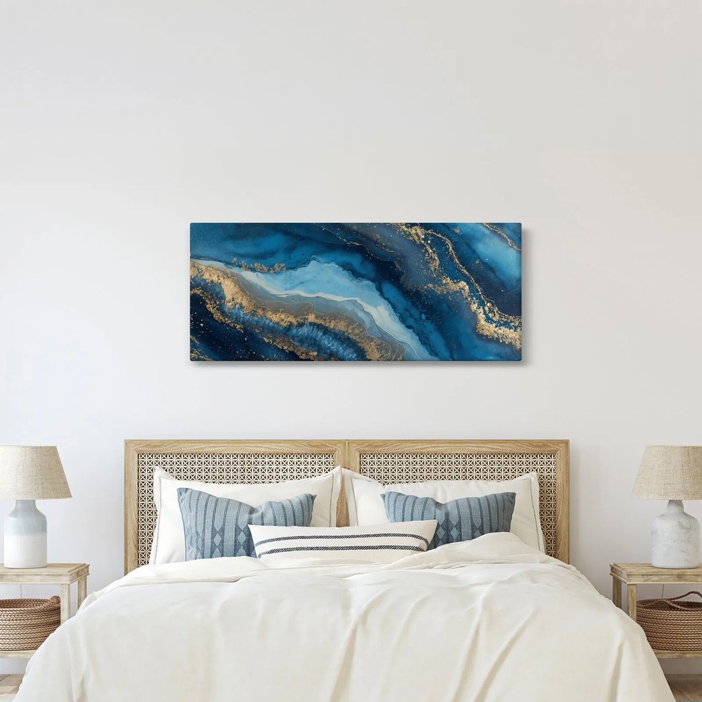 Tablou - Abstracție marmură albastră (120x50 cm)