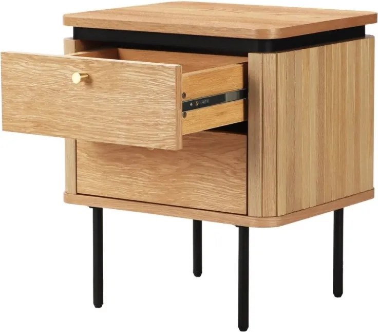 Noptiera cu furnir de stejar ATELIER 55cm