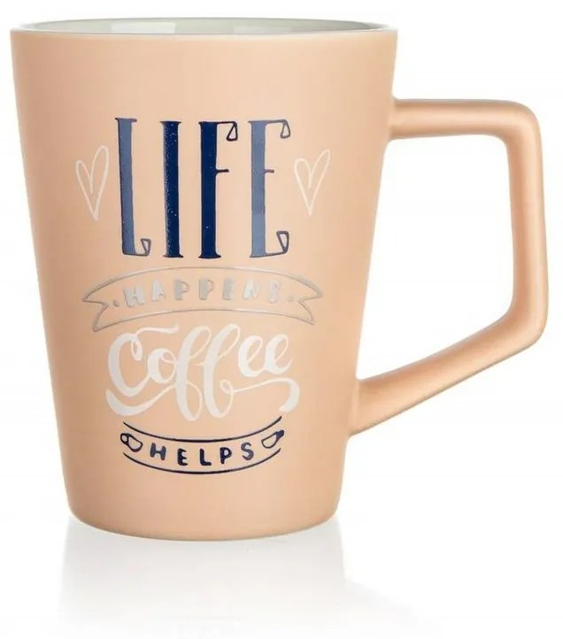 Set 4 căni din ceramică Banquet LIFECOFFEE, 450 ml