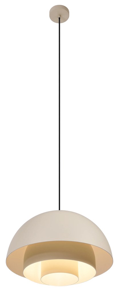 Lampa suspendată scandinavă crem cu interior alb - Loes