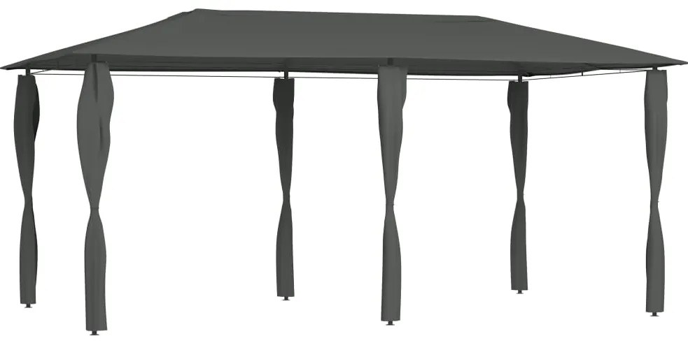 vidaXL Pavilion cu huse pentru stâlpi, antracit 2,98x5,3x2,59m 160g/m²