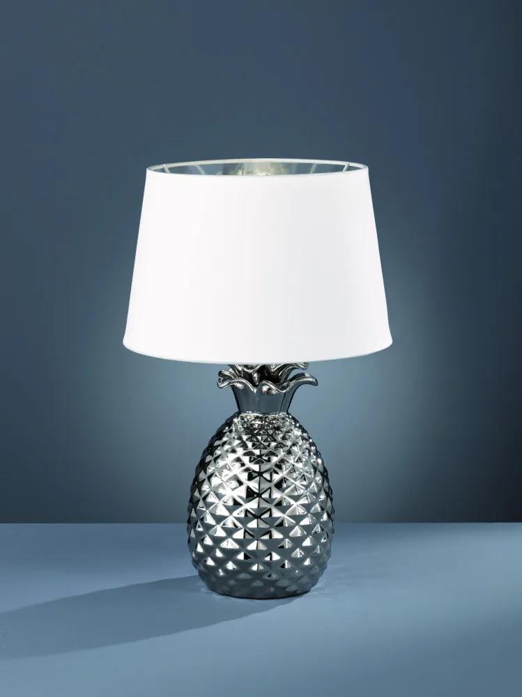Trio PINEAPPLE R50431089 Lampa de masa de noapte argintiu ceramică excl. 1 x E27, max. 60W IP20